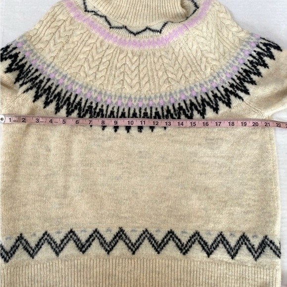 A New Day Turtleneck Fair Isle Pullover Sweater  in Oatmeal size Medium - Picture 7 of 8